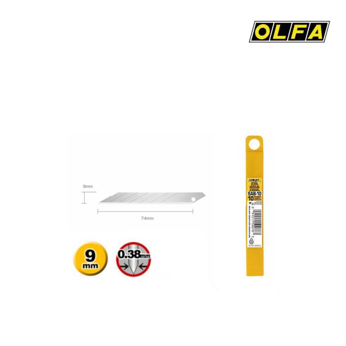 Lames de rechange OLFA 30° SAB-10. Paquet de 10 pièces.